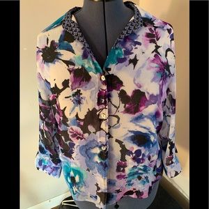 Alfred Dunner Floral Top -Size 10